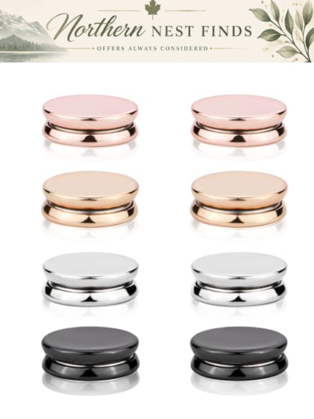 8pc Magnetic Hijab Pins Multi-Purpose No-Snag Alloy Scarf Magnets